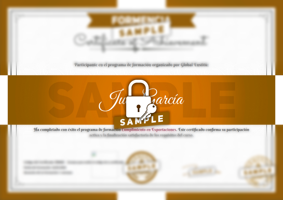 Certificado Cumplimiento en Exportaciones de Muestra